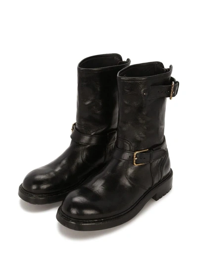 Shop Dolce & Gabbana Horseride Leather Boots In Black