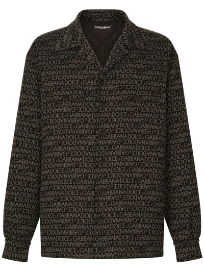 Shop Dolce & Gabbana Printed Shirt Jacket In Black