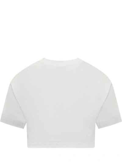 Shop Lanvin Curb Cropped T-shirt In White