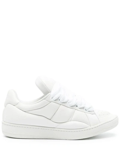 Shop Lanvin Curb Xl Leather Sneakers In White