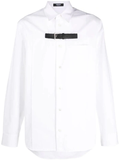 Shop Versace Shirt With Buckle In White