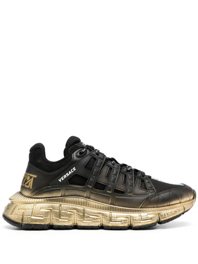 Shop Versace Trigreca Sneakers In Black