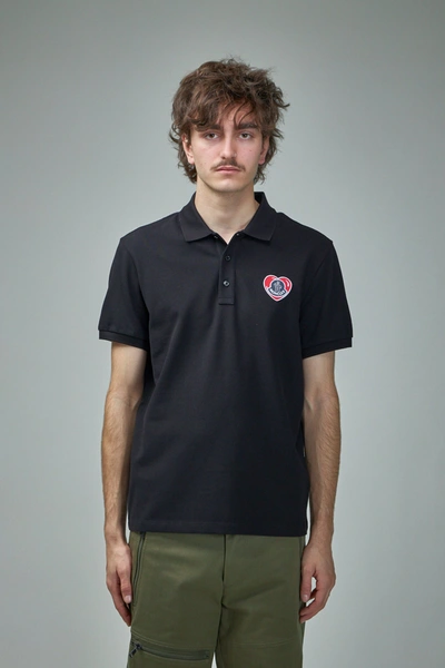 Shop Moncler Heart Logo Polo Shirt