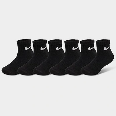Shop Nike Little Kids' Dri-fit Ankle Socks (6-pack) In Black