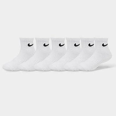 Shop Nike Little Kids' Dri-fit Ankle Socks (6-pack) In White