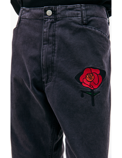 Shop Children Of The Discordance Embroidered Straight Jeans In Black