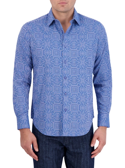 Shop Robert Graham Voyage Long Sleeve Button Down Shirt In Blue