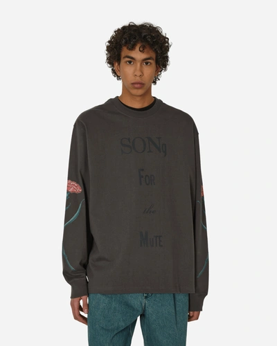 Shop Song For The Mute Sftm Oversized Crewneck Sweatshirt Washed In Black