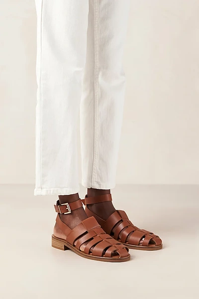 Shop Alohas Perry Leather Fisherman Sandal In Tan, Women's At Urban Outfitters
