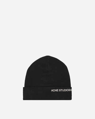 Shop Acne Studios Embroidered Logo Beanie In Black