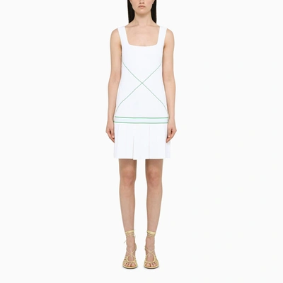 Shop Bottega Veneta White Logo-embroidery Tennis Dress In Default Title