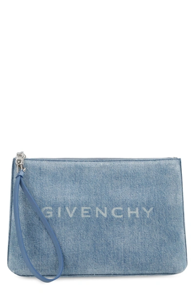 Shop Givenchy Faded Denim Clutch