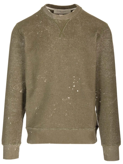 Shop Golden Goose Journey Distressed Sweatshirt In Green