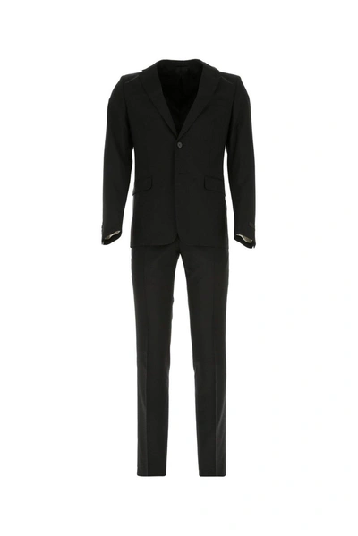 Shop Prada Single Breasted Tailored Two-piece Suit In Nero