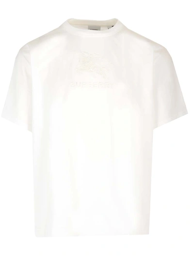 Shop Burberry T-shirt In White Cotton