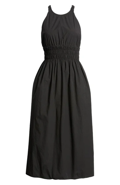 Shop Xirena Tove Smocked Cotton Midi Dress In Black