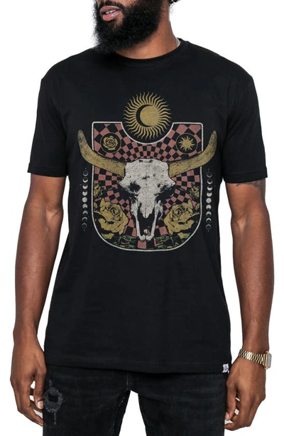 Shop Kid Dangerous Skull & Roses Graphic T-shirt In Black