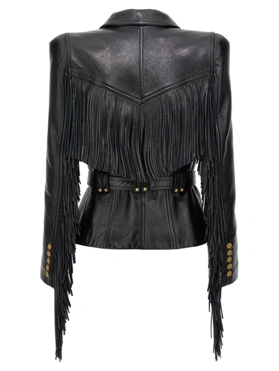 Shop Balmain 'jolie Madame' Jacket In Black