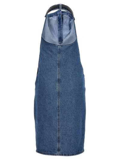 Coperni Waist Belt Halter Neck Midi Dress In Blue