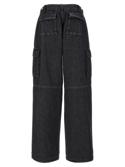 Shop Coperni 'denim Wide Leg Cargo' Jeans In Black