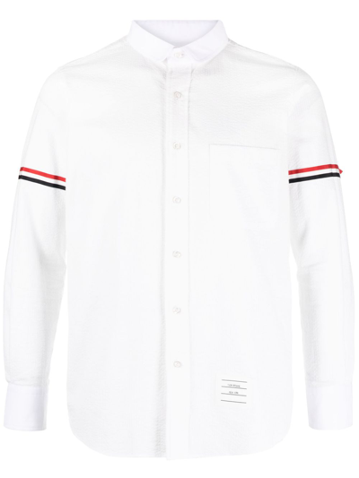 Shop Thom Browne White Rbw-armband Cotton Shirt