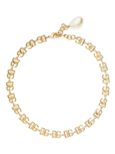Shop Dolce & Gabbana Gold-tone Dg Chain Necklace