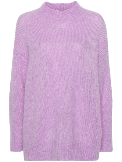 Shop Isabel Marant Purple Idol Mock-neck Sweater