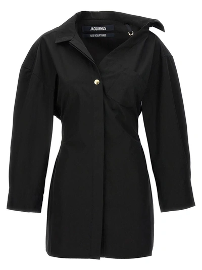 Shop Jacquemus 'la Robe Chemise' Dress In Black