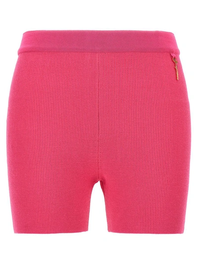 Shop Jacquemus 'le Short Pralu' Cyclist In Fuchsia