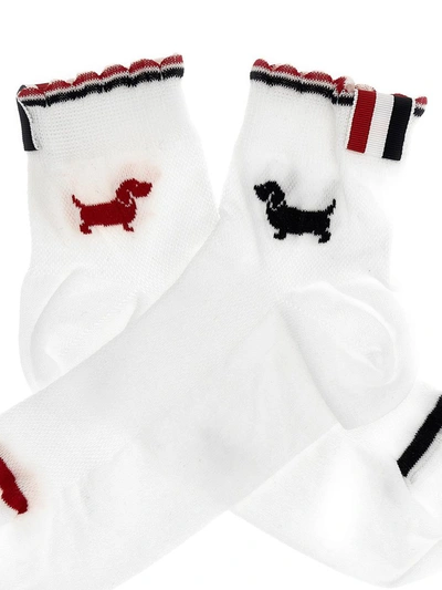 Shop Thom Browne 'hector' Socks In White