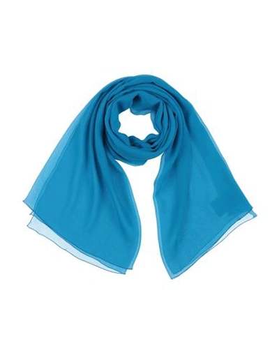 Shop Alberta Ferretti Woman Scarf Azure Size - Silk In Blue