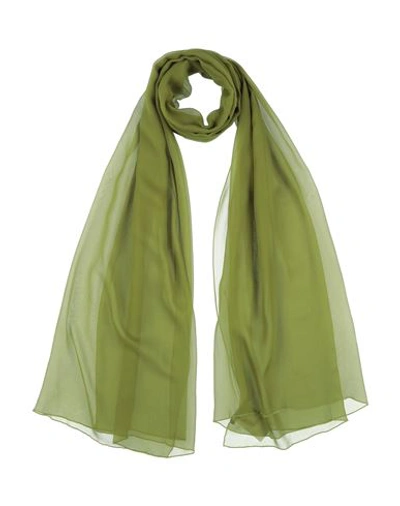 Shop Alberta Ferretti Woman Scarf Military Green Size - Silk
