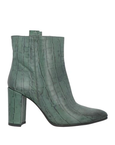 Shop La Magdaleine Woman Ankle Boots Sage Green Size 6 Leather