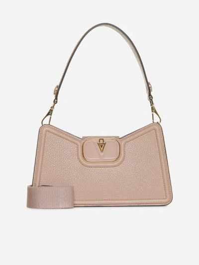 Shop Valentino Vlogo Leather Shoulder Bag In Rose Cannelle