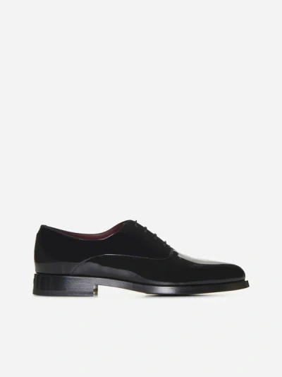 Shop Valentino Vlogo Patent Leather Derby Shoes In Black