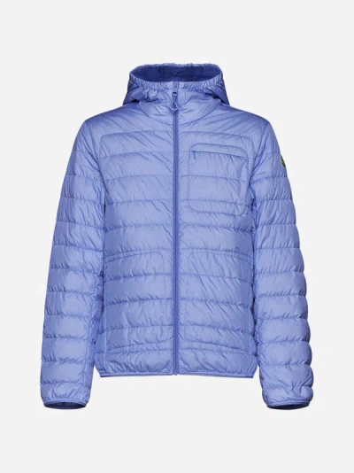 Shop Moncler Pulao Quilted Nylon Down Jacket In Light Blue