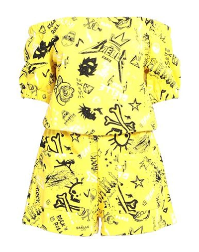 Shop Gaelle Paris Gaëlle Paris Woman Jumpsuit Yellow Size 3 Cotton