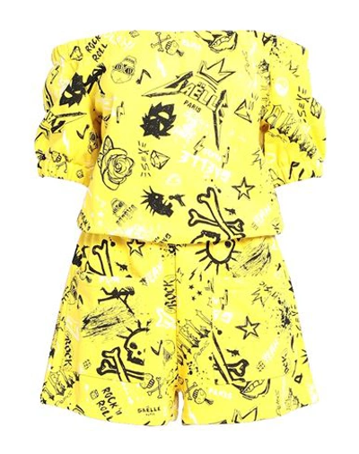 Gaelle Paris Gaëlle Paris Woman Jumpsuit Yellow Size 3 Cotton In Yellow