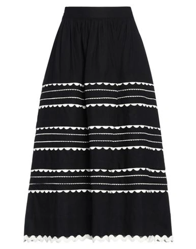 Shop Sea Woman Midi Skirt Black Size 4 Cotton