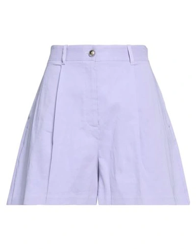 Shop Pinko Woman Shorts & Bermuda Shorts Lilac Size 14 Linen, Viscose, Elastane In Purple