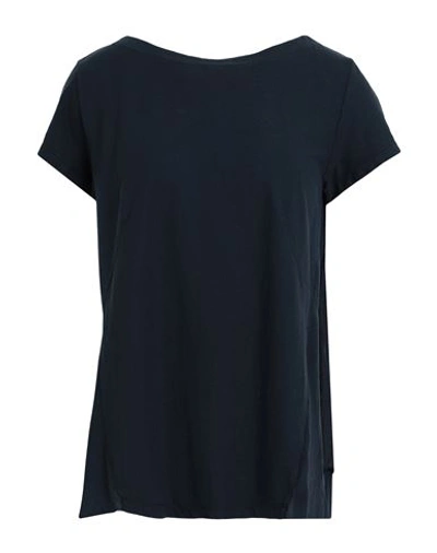 Shop European Culture Woman T-shirt Midnight Blue Size Xxl Cotton, Ramie