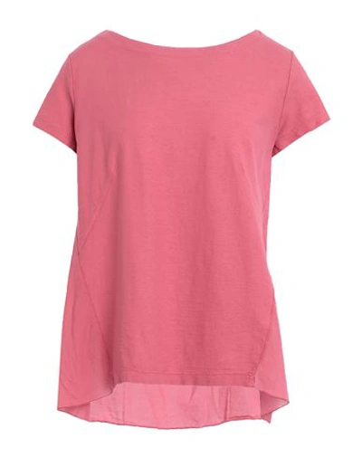Shop European Culture Woman T-shirt Magenta Size Xl Cotton, Ramie