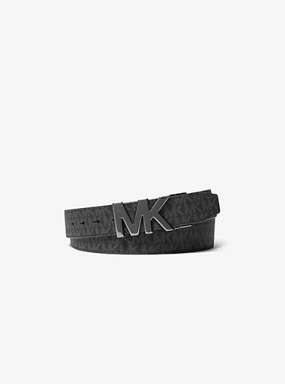 Shop Michael Kors 4-in-1 Signature Logo Belt Box Set In Black