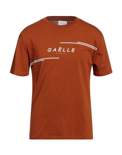 Shop Gaelle Paris Gaëlle Paris Man T-shirt Brown Size S Cotton