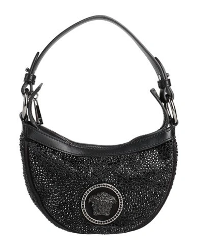 Shop Versace Woman Handbag Black Size - Viscose, Silk, Lambskin