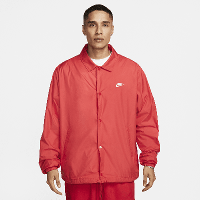 Shop Nike Men's Club Coaches' Jacket In Red