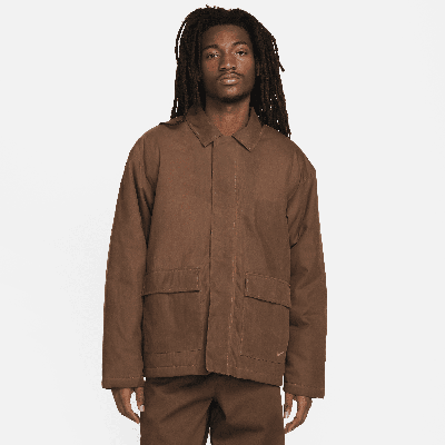Shop Nike Men's Life Waxed Canvas Work Jacket In Brown