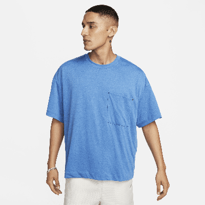 Shop Nike Men's  Sportswear Tech Pack Dri-fit Short-sleeve Top In Blue