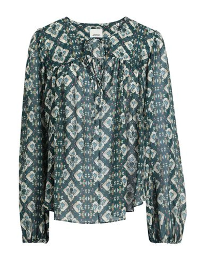 Shop Isabel Marant Woman Top Deep Jade Size 4 Silk In Green