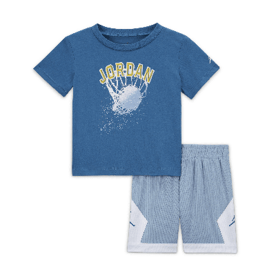 Shop Jordan Hoop Styles Baby (12-24m) 2-piece Shorts Set In Blue
